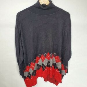 Joseph A Small Turtleneck Poncho Sweater Oversized